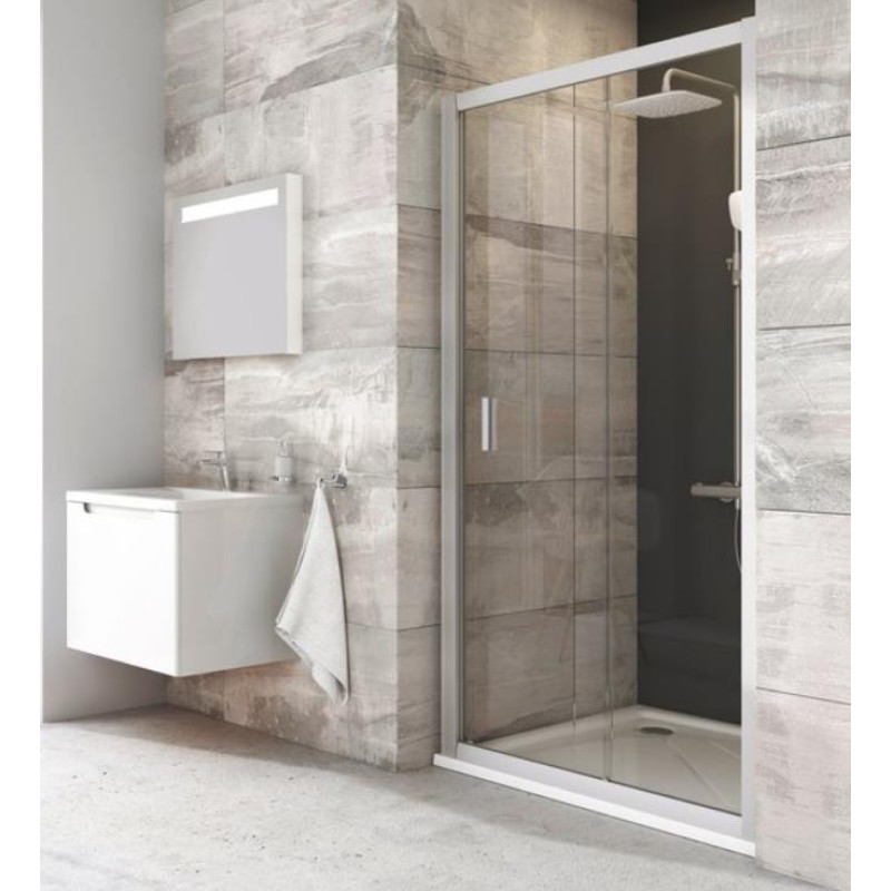 Ravak dušas durvis BLDP2, 1000 mm, h=1900, balts/caurspīdīgs stikls