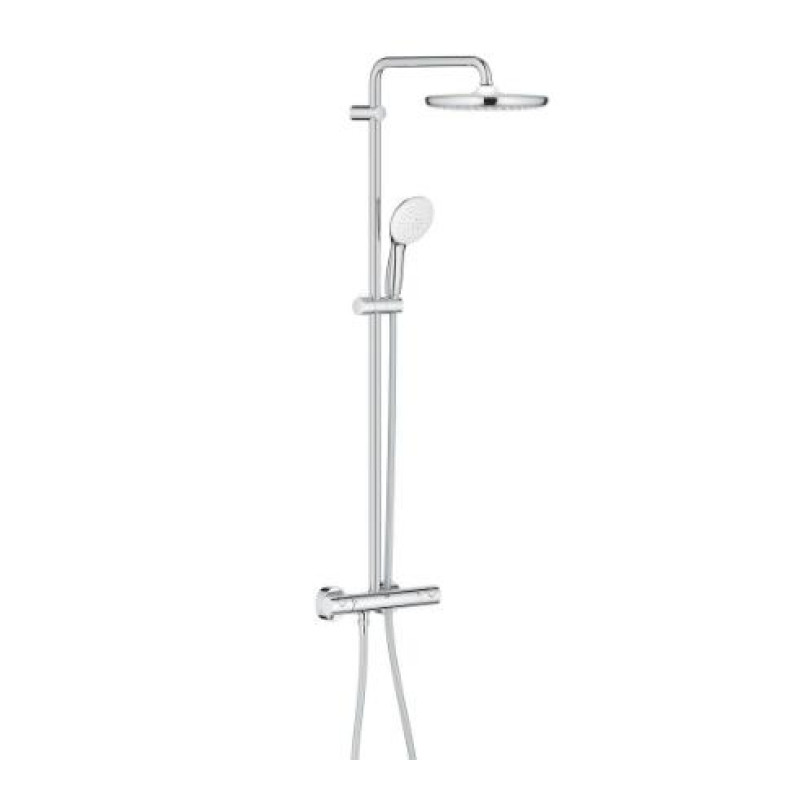 Grohe dušas sistēma ar termostatu Tempesta 250, ar rokas dušu Tempesta 110, hroms
