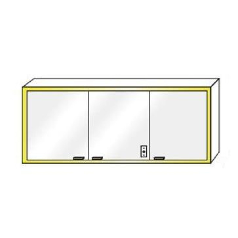 Inda spoguļskapis ar apgaismojumu Quattro Evo, 1185x150 mm, h= 817 mm, 3D, alumīnija sānu daļas