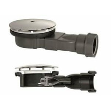 Wirquin Slim Dušas paliktņa sifons, ar pretsmakas vārstu, plastmasas, d=90x43/50mm, plastmasa, pelēks/hroms