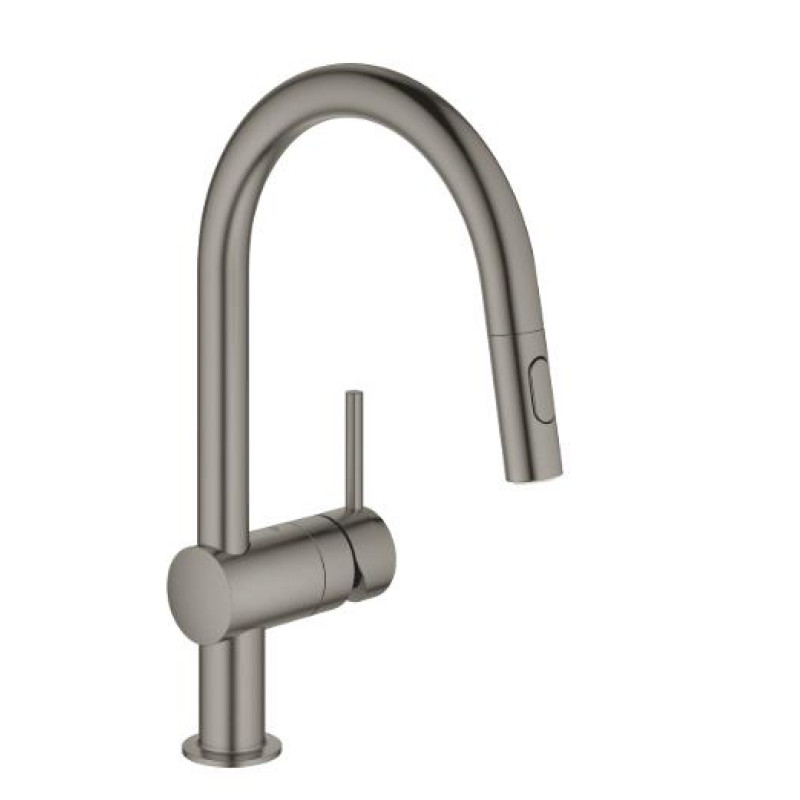 Grohe virtuves izlietnes maisītājs ar izvelkamu dušu Minta, brushed hard graphite
