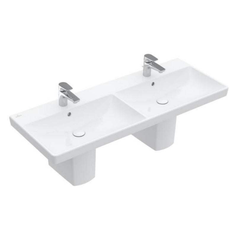 Villeroy & Boch izlietne Avento, 1200x470 mm, dubultā, 2 maisītāja caurumi, balta