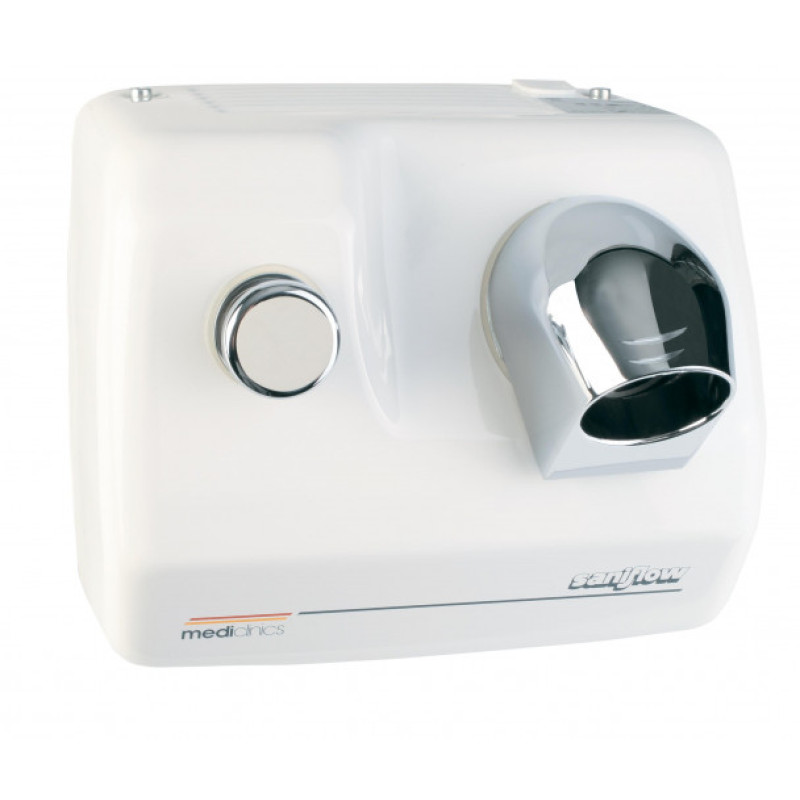 Mediclinics matu žāvētājs, ar slēdzi, tērauda, balts