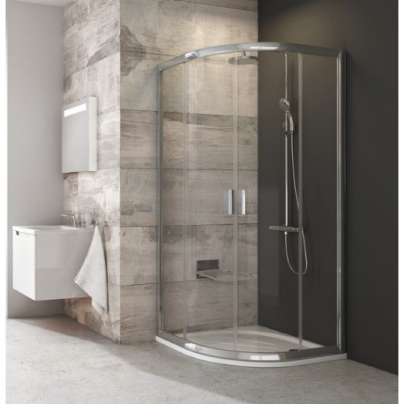 Ravak dušas stūris BLCP4, 900x900 mm, h=1900, r=500, spīdīgs/caurspīdīgs stikls