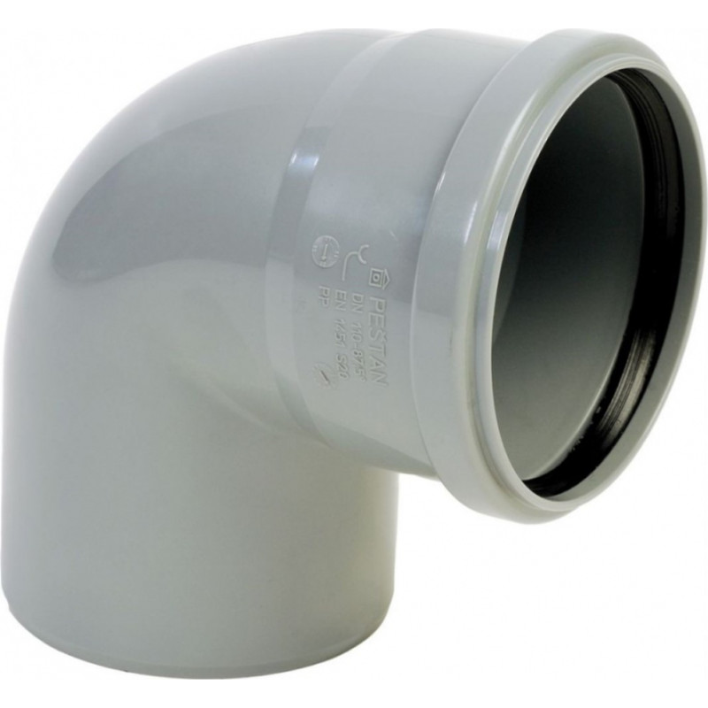 Peštan HTB Iekšējās kanalizācijas līkums 87.5°, DN75mm, pelēks