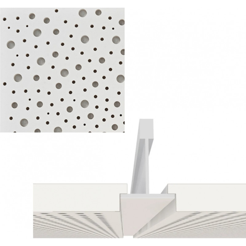 Knauf Danoline Belgravia (E+) akustiskie, ģipša, piekaramie griesti, 12.5x600x600mm, S15, Unity 8/15/20