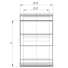 Almeva Regulējama apaļa caurule 310-400mm DW25/200 - gab.