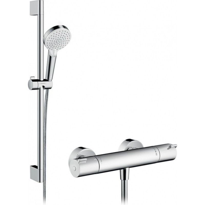 Hansgrohe dušas komplekts ar termostatu Ecostat 1001 CL Combi/Crometta Vario, 650 mm, hroms