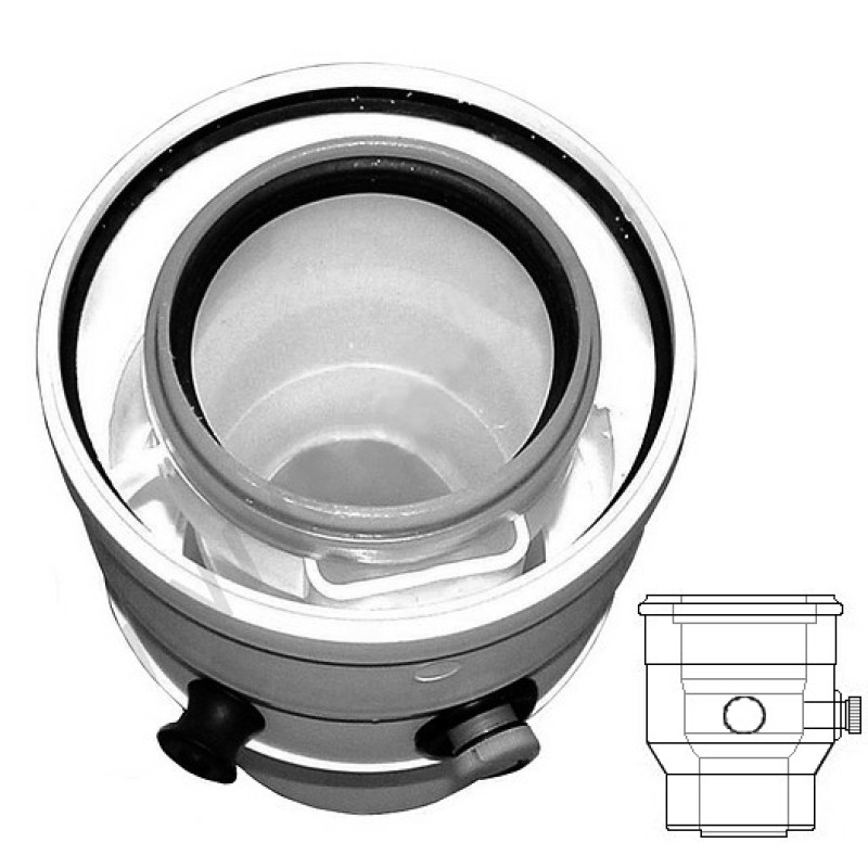 Almeva LIK redukcija DN60/100-80/125, ar diviem testa pielslēgumiem - gab.