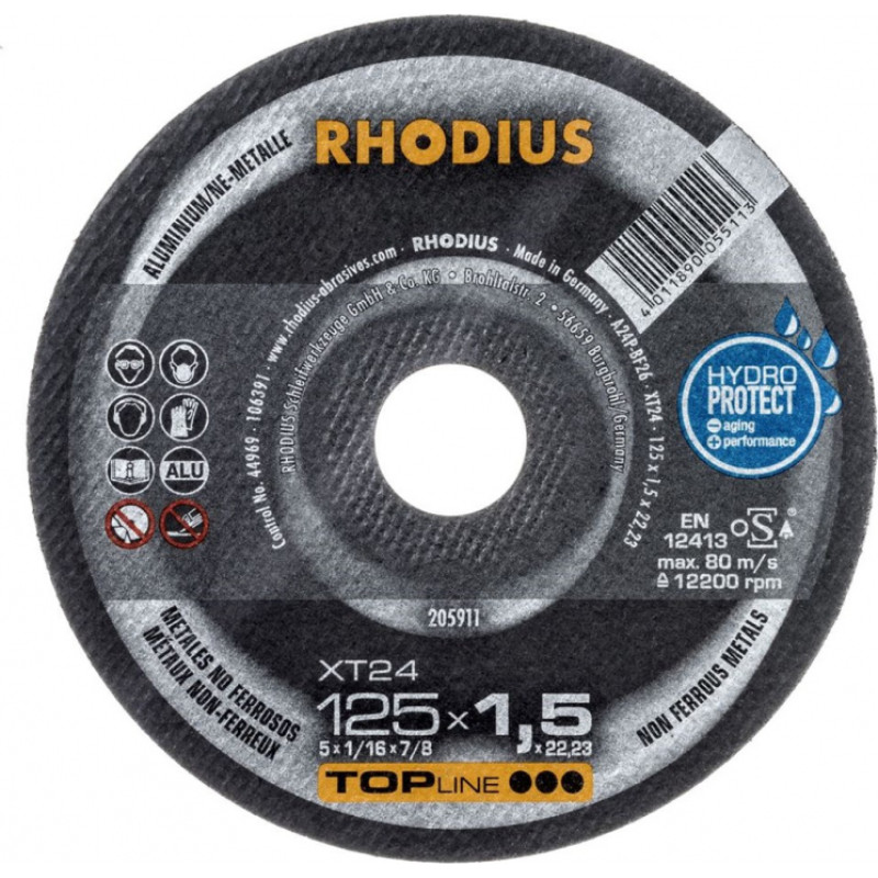 Rhodius Plāni griešanas diski XT24 125x1.5x22.23 - gab.