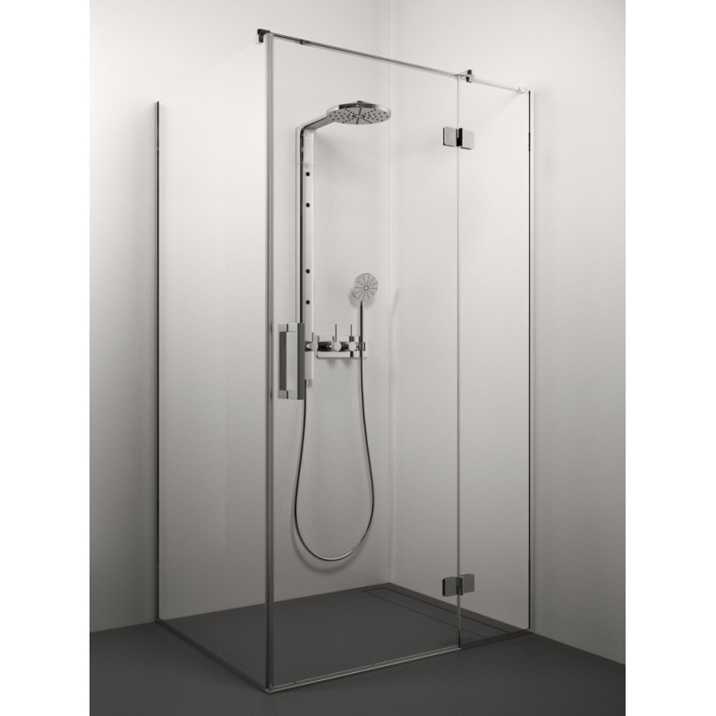 Stikla Serviss dušas stūris Lorena, 900x900 mm, h=2000, hroms/caurspīdīgs stikls