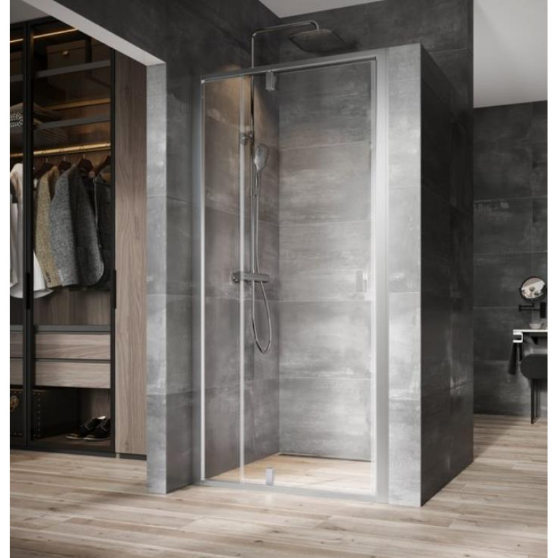 Ravak dušas durvis NDOP2, 1000 mm, h=1950, satins/caurspīdīgs stikls