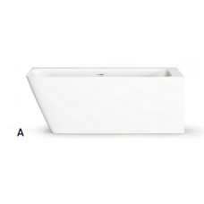 PAA vanna Quadro Corner A, 1600x750 mm, balta silkstone