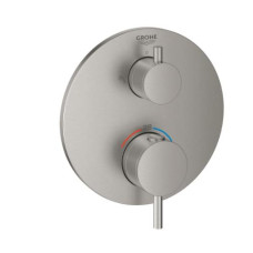 Grohe iebūvējamā dušas termostata Atrio virsapmetuma daļa, 2 izejas, ar ventili, supersteel