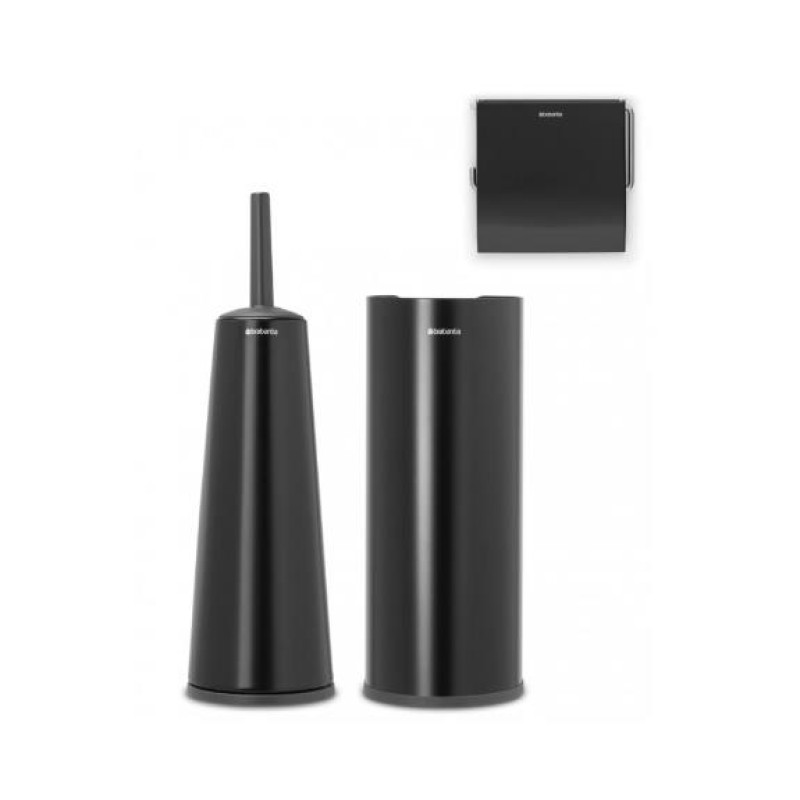 Brabantia tualetes piederumu komplets ReNew (3 in 1), matēts melns