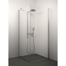 Stikla Serviss dušas stūris Fascino, 900x900 mm, h=2000, hroms/bronzas stikls