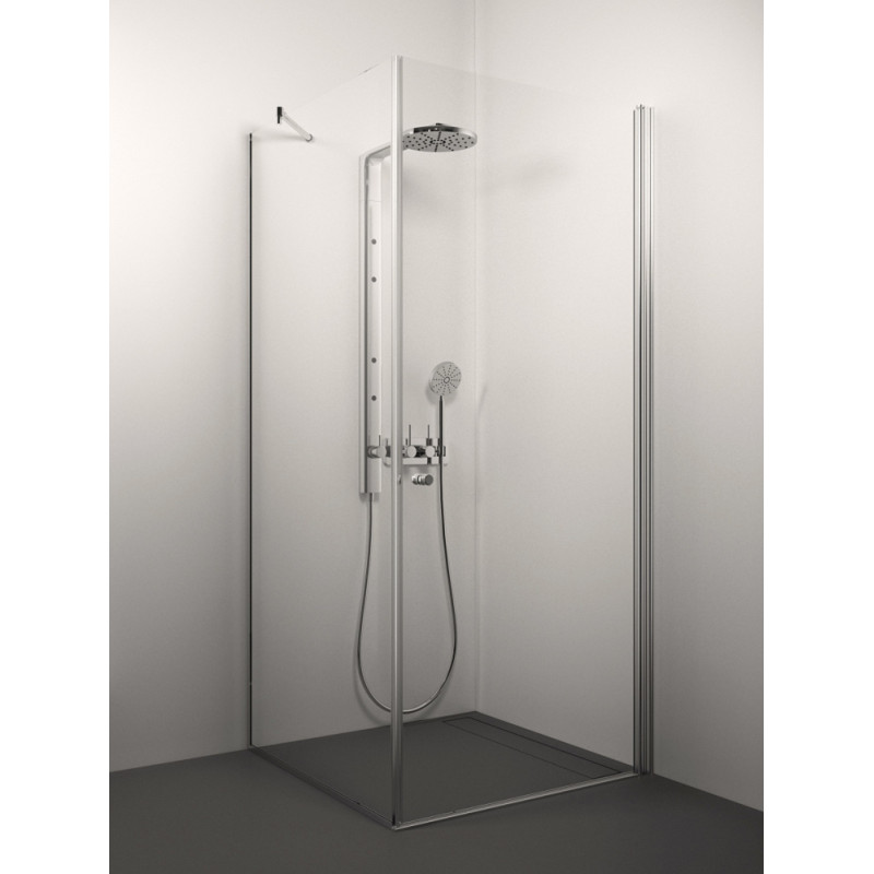 Stikla Serviss dušas stūris Fascino, 900x900 mm, h=2000, hroms/bronzas stikls