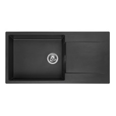 Reginox virtuves izlietne Amsterdam 540, viena bļoda ar plauktu, 1000x500 mm, black silvery