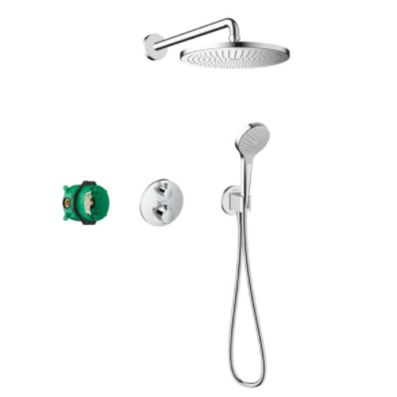 Hansgrohe dušas sistēma ar iebūvējamu termostatu Ecostat S Croma 280 1jet, hroms