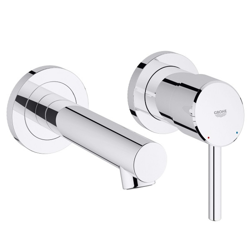 Grohe iebūvējamā izlietnes maisītāja Concetto virsapmetuma daļa, 2 caurumu, iztece 147 mm, no sienas, hrom