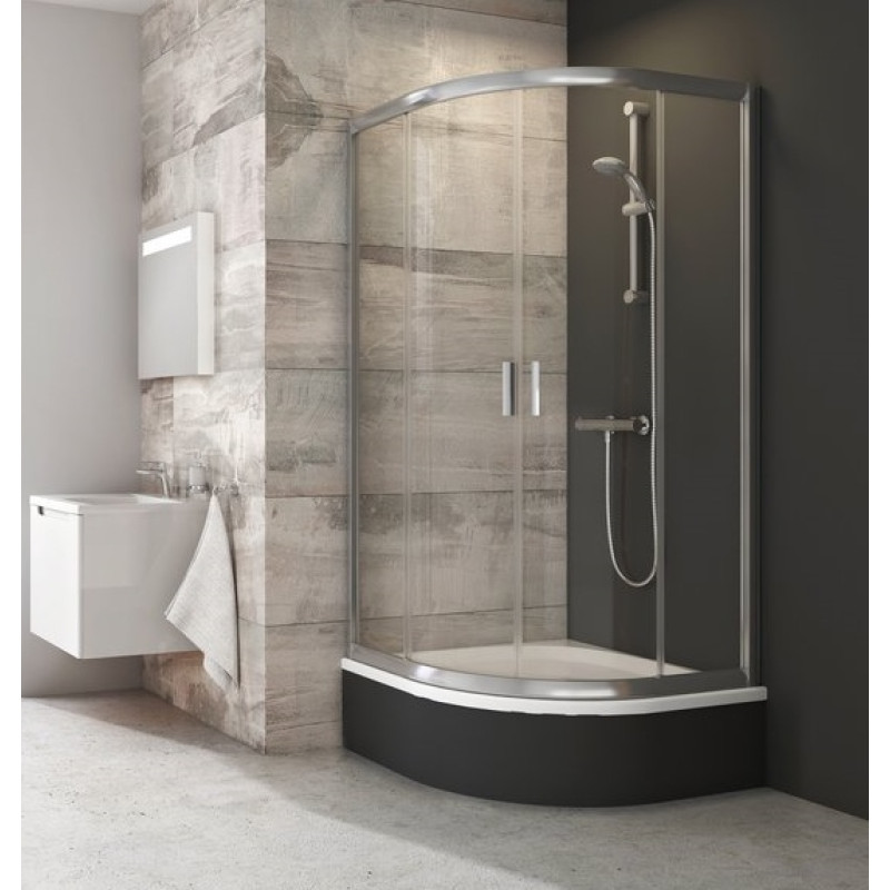 Ravak dušas stūris BLCP4 Sabina, 800x800 mm, h=1750, r=500, spīdīgs/grape stikls