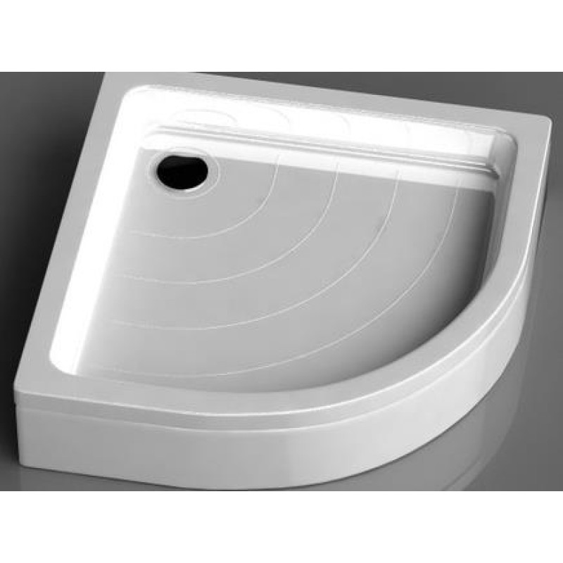 Vispool dušas paliktnis, 800x800 mm, h=190 mm, r=500 mm, bez paneļa, balta akmens masas