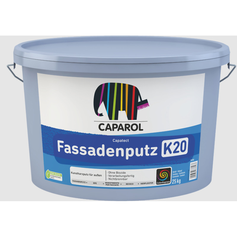 Caparol Capatect Fassadenputz R20 Ar siloksānu stiprināts struktūrapmetums (lietutiņš) 2mm, 25kg