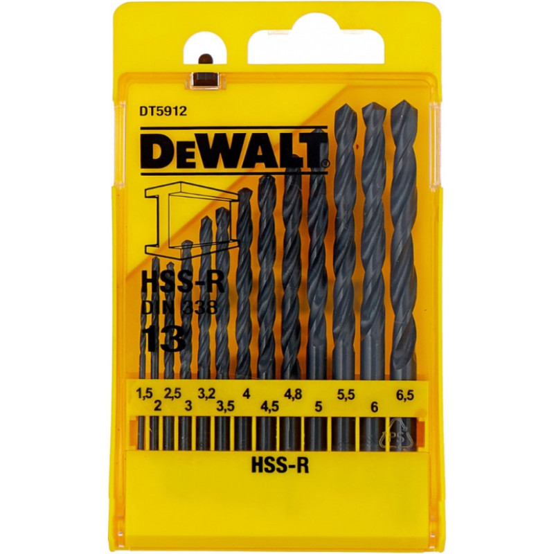 Dewalt HSS-R Urbju komplekts metālam 13gab.