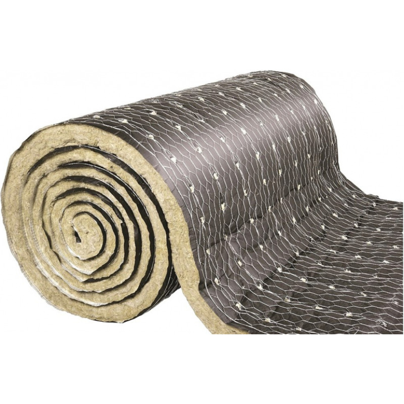 Paroc Hvac cauršūtais akmens vates paklājs Fire Mat BlackCoat LT 80X1000X3500 (3.5m²) - ruļļi