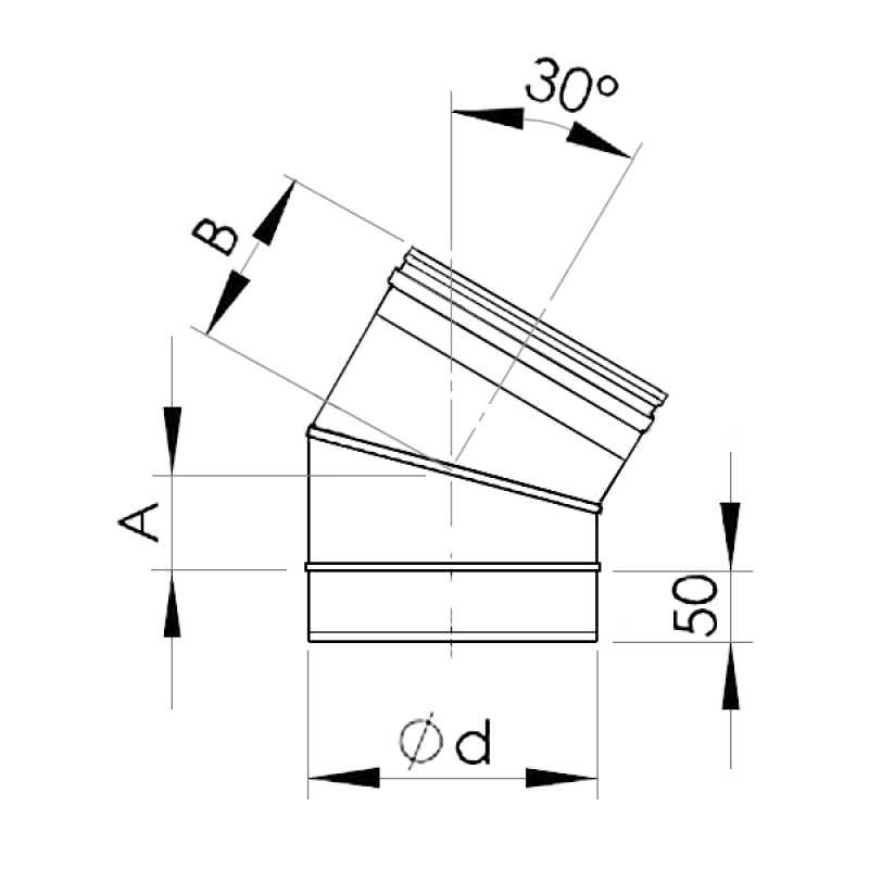 Almeva Līkums 30° EW/250 - gab.