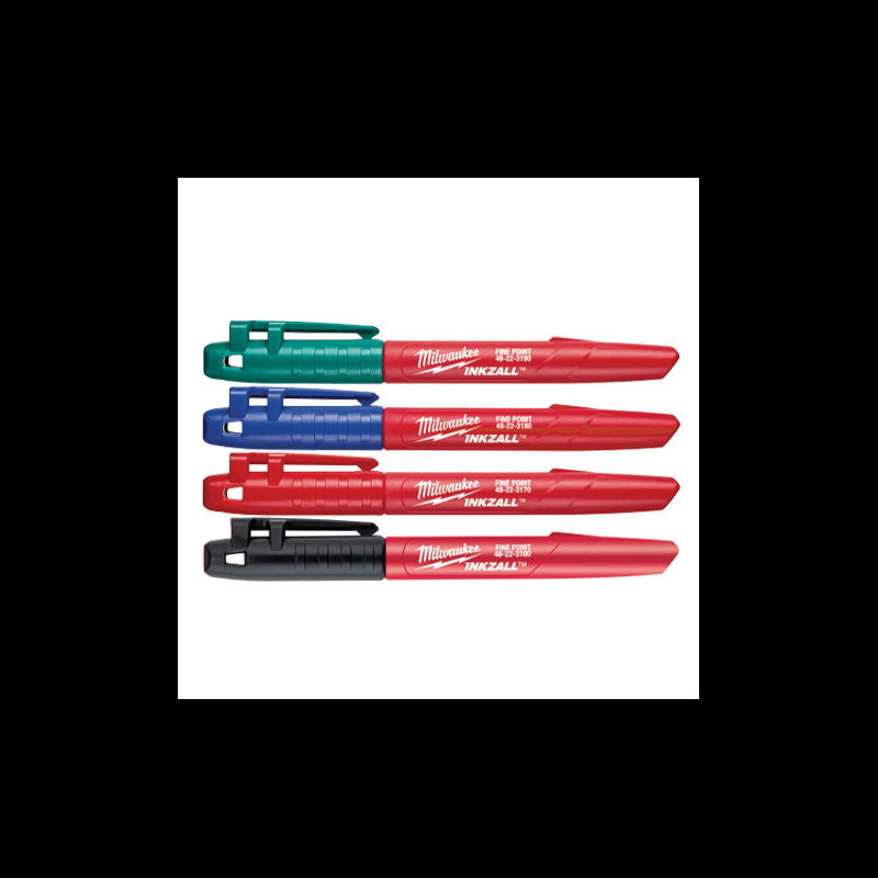 Milwaukee Accessories Krāsainu marķieru komplekts MILWAUKEE Inkzall, 4 gab.