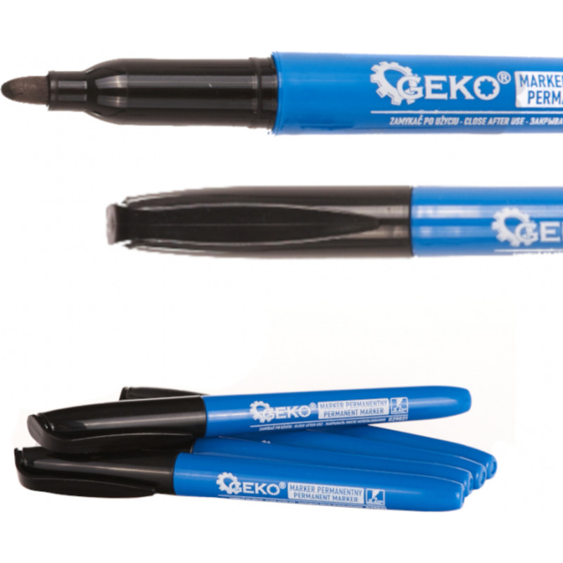 Geko Marķieris permanents melns 2mm 5gab