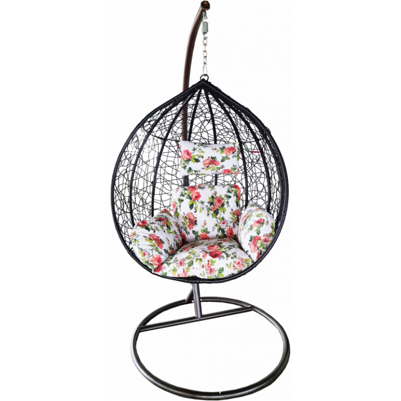 Besk Šūpuļkrēsls ar spilvenu, 105cm melns