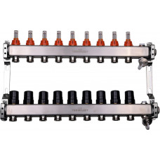 Termojet silto grīdu kolektors Termojet ar plūsmas mērītājiem, 9-cilpu