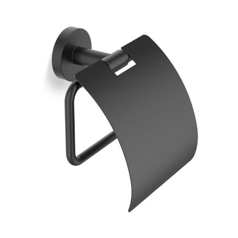 Decor Walther tualetes papīra turētājs ar vāciņu BA TPH4, matēts melns
