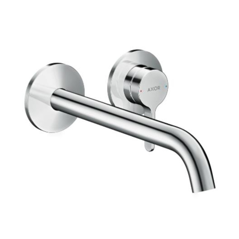 Hansgrohe iebūvējamā izlietnes maisītāja Axor One virsapmetuma daļa, 2 caurumu, iztece 220 mm, no sienas, hrom