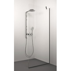 Stikla Serviss dušas siena Conforto Cor Black, 700 mm, h=2000, melns/linea stikls