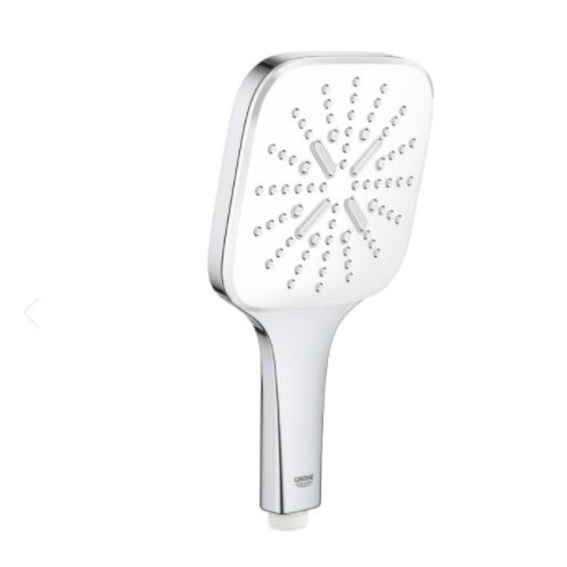 Grohe Rainshower SmartActive 130 Cube Dušas klausule, 3 režīmi, 130x130mm, balts/hroms