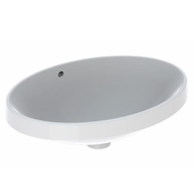 Geberit izlietne VariForm, 550x400 mm, ovāla, virsmā, bez maisītāja cauruma, ar pārplūdes caurumu, balta