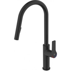 Gustavsberg virtuves izlietnes maisītājs ar izvelkamu dušu Epic, matēts melns