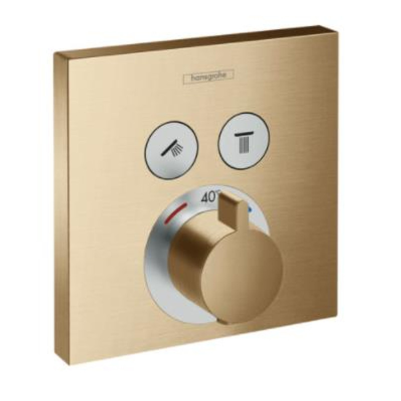 Hansgrohe iebūvējamā termostata ShowerSelect virsapmetuma daļa, ar 2 izejām, brushed bronze