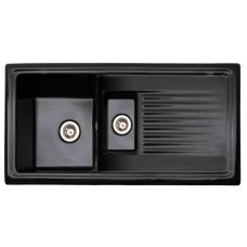 Reginox virtuves izlietne RL 401 CB (R), 1.5 bļoda ar plauktu, 1010x525 mm, melna keramika