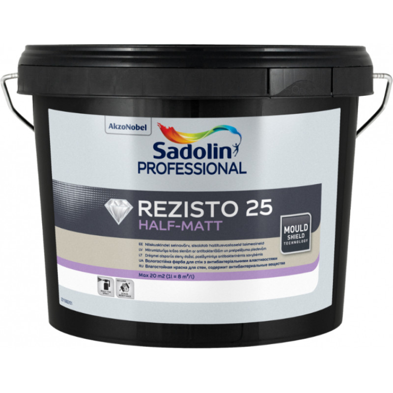 Sadolin Professional Rezisto 25 Pusmatēta krāsa sienām BW 2.5L