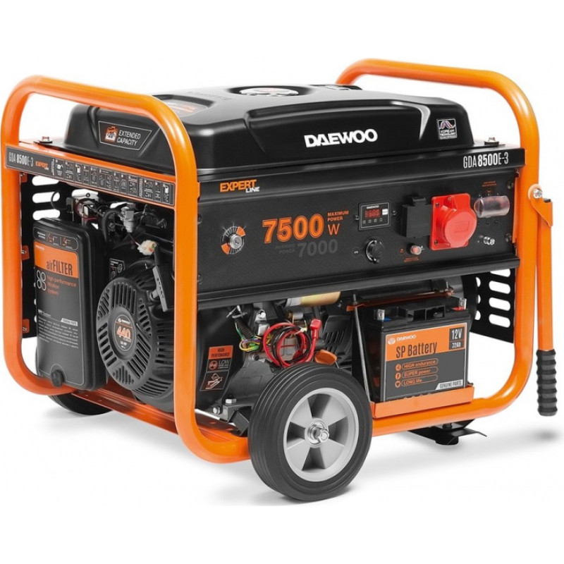 Daewoo Benzīna ģenerators ar elektrostartu, 3-fāžu GDA 8500E-3 - gab.