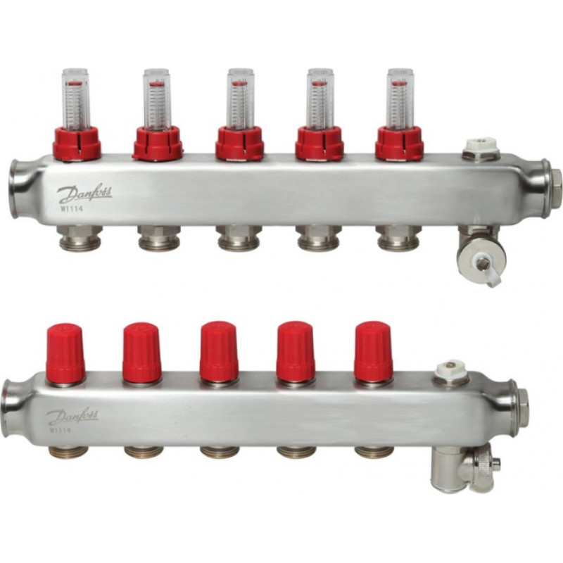 Danfoss SSM-5F kolektors ar plūsmas mērierīci, 5+5, 1
