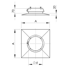 Almeva Jumta plāksne ar lietus apkakli EW/180 - gab.