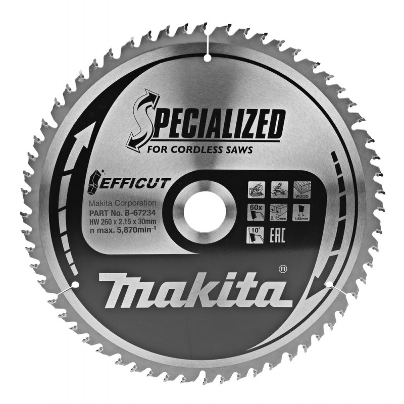Makita Accessories Zāģripa kokam MAKITA 260x30x2,15mm T60