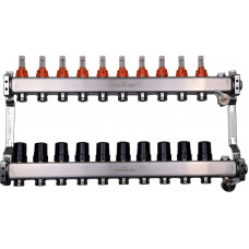 Termojet silto grīdu kolektors Termojet ar plūsmas mērītājiem, 10-cilpu