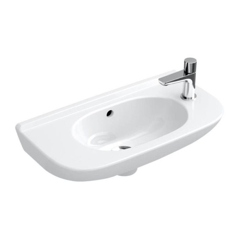 Villeroy & Boch izlietne O.novo Compact, 500x250 mm, maisītāja caurums labajā pusē, balta