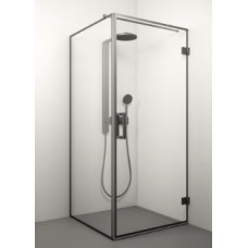 Stikla Serviss dušas stūris Monika Black Deep1, 900x900 mm, h=2000, melns/caurspīdīgs stikls